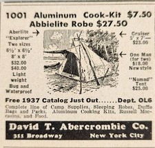 1937 Print Ad David T. Abercrombie Camping Supplies New York,NY picture