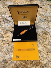 Delta Dolcevita Original Fountain Pen 14k Gold Fine Nib Orange Resin picture