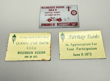 Vintage 1973 Car Show Metal Plaques Lot CCCA SCCA Milwaukee Heritage Banks picture