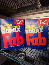 Two New Vintage Unopened Boxes Of Lemon Freshened Borax In Fab picture