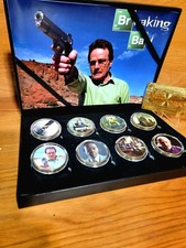 Breaking Bad 8 Piece- Reverse Proof-24K Gold Plated- Collectors Coin Set.  picture