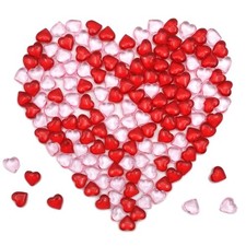 200pcs 3D Red Acrylic Heart 22 mm Acrylic Hearts Shaped Plastic Heart Vase Fi... picture