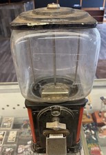 Coin-op Victor 1¢ Penny Gumball Machine Original Square Globe picture