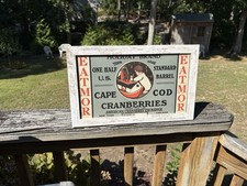 Vintage Framed Unused EATMORE Holiday Brand Cape Cod Cranberries Barrel Label picture
