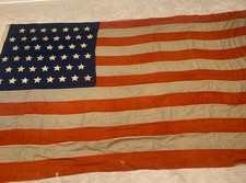 Antique 45 Star American Flag 69”x113” Sewn Stars Large USA picture
