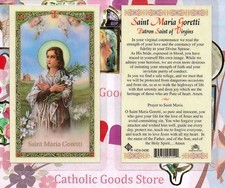 Saint Maria Goretti with St. Maria Prayer -Laminated Holy Card 049E picture
