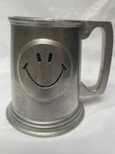 RARE  HAPPY FACE HAVE A NICE DAY SMILEY EMOJI  BEER MUG STEIN TANKARD WILTON picture