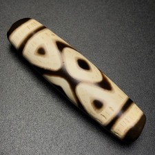 Rare Tibetan Buddhism Agate Vajra 3 Eyes Dzi Bead Amulet Necklace Pendant G728 picture
