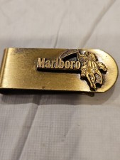 Vintage Marlboro Man on Horse Brass Money Clip picture