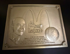 Vintage 1983 McDonald’s Ray Kroc Franchise Restaurant Display Plaque Original picture