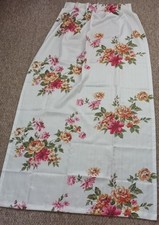 Vtg Floral Pinch Pleat Drapes Curtains Pair 2 Panels 24 x 72 Cottagecore Pink picture