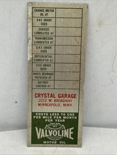 Valvoline Motor Oil Unused Door Jamb OIL Change Reminder Plaque Aluminum Mpls MN picture