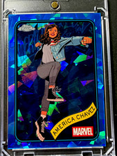 Topps 2025 Topps Chrome Marvel America Chavez #153 Blue Refractor Card picture