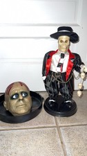 Rare Gemmy Gangster Zoot Suit Dancing Skeleton n Talking Head  Works Great picture