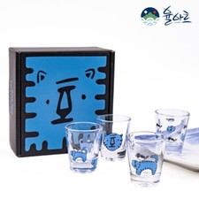 YULART Traditional Korean Folk Art Minhwa Soju Cup Set Glasses for Soju and Sake picture