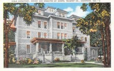 ANDERSON, IN Indiana  GIRLS DORM~Owned By GOSPEL TRUMPET CO   c1940's Postcard picture
