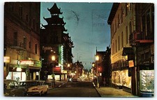 Vintage San Francisco Chinatown at Night postcard (1969) picture