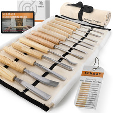 Schaaf Wood Carving Tools 12-Pc Wood Chisel Set with Gouges, Cr-V 60 Steel picture