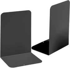 Book Ends 1 Pair, Black Large Metal Bookends for Shelves, L-Type Book picture
