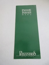 Philander's Oak Park Private Parties Menu 1120 Pleasant Street Oak Park IL  picture