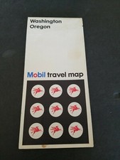  VINTAGE MOBIL WASHINGTON & OREGON TRAVEL MAP 1968 COPYRIGHT OIL GAS picture