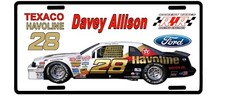 Vintage looking DAVEY ALLISON TEXACO Racing Team - 28 License Plate 1980s picture