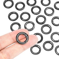 16 Pack Small Spring O Ring, Metal Key Ring Hook Small Round Carabiner Clip for  picture