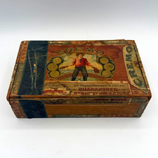 Cremo Vintage Wooden Cigar Box w/ Factory No. 902 1st District Michigan Label picture