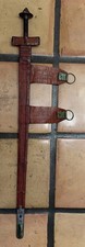 Fine 19th-early 20th C., North African Tuareg Takouba Sword w. Leather Scabbard picture