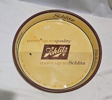 Vintage 1958 Schlitz Beer Tray - Move Up to Quality Metal Serving Tray picture