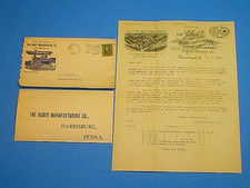 ANTIQUE 1908 HUBER MFG CO. TRACTORS THRESHERS LETTERHEAD LETTER W/COVER & REPLY picture