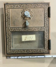 VINTAGE POST OFFICE DOOR AND FRAME 50'S-60'S Medium 5.5” X 6.25”, Single Dial picture