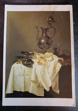 vtg postcard art Willem Claesz Heda Nature Morte a l'aiguiere art unposted picture