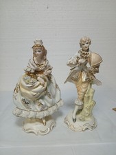 RARE Wales Vintage Handpainted Courting Victorian Couple Figurine Set picture