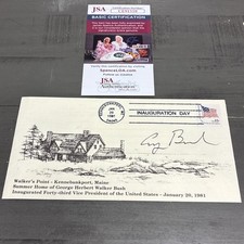 President George H. W. Bush & Dan Signed Autograph Cover JSA picture