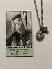 St Patrick Irish Catholic Saint Ireland Celtic Cross mystic medal Holy card picture