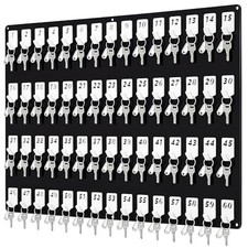 Beeveer Acrylic Key Holder Board with 60 Hooks, Wall Mount Organizer, Black picture