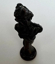 Antique Art Nouveau Woman Brass Figural Desk Wax Seal Stamp Monogram 3 Inch picture