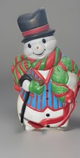 Vintage Santas Best Blow Mold Frosty the Snowman Carrot Lighted Christmas 43