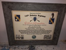 140TH INFANTRY REGIMENT / COMMEMORATIVE - CERTIFICATE OF COMMENDATION picture