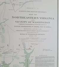 antique Civil War Map plate VIII Northeastern Virginia and Washington DC picture