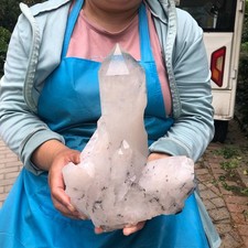 6.84LB Large Natural White Clear Quartz Crystal Cluster Rough Healing Specimen picture