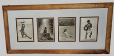 VINTAGE PHOTO REPRINTS OF HULA DANCERS BY KIM TAYLOR REECE Solid Koa Wood Frame picture