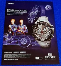 2012 CASIO EDIFICE EQW-M1100D8 WRISTWATCH PRINT AD FI SEBASTIAN VETTEL RED BULL picture
