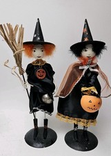 Pier One Witch Figurine Set of 2 Glitter Witch 15