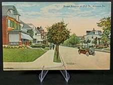 1919 Altoona PA Postcard Broad Avenue at 27th St Posted Pennsylvania Auto Scene picture