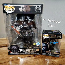 ⭐STAR WARS JUMBO FUNKO: Hayden Christensen auto x 2 VADER #574 LIGHTS/SOUND  JSA picture