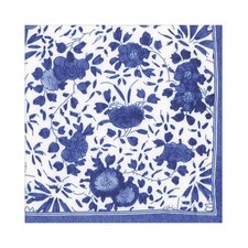 Caspari THE MET Delft Paper Luncheon Napkins in Blue, 20 Per Pack picture