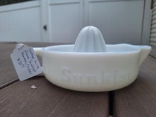 Vintage Sunkist Milk Glass Juicer Reamer Pat #68764 USA Made picture