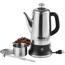 VEVOR 12-Cup Electric Percolator Coffee Pot Stainless Steel Body Coffee Maker picture